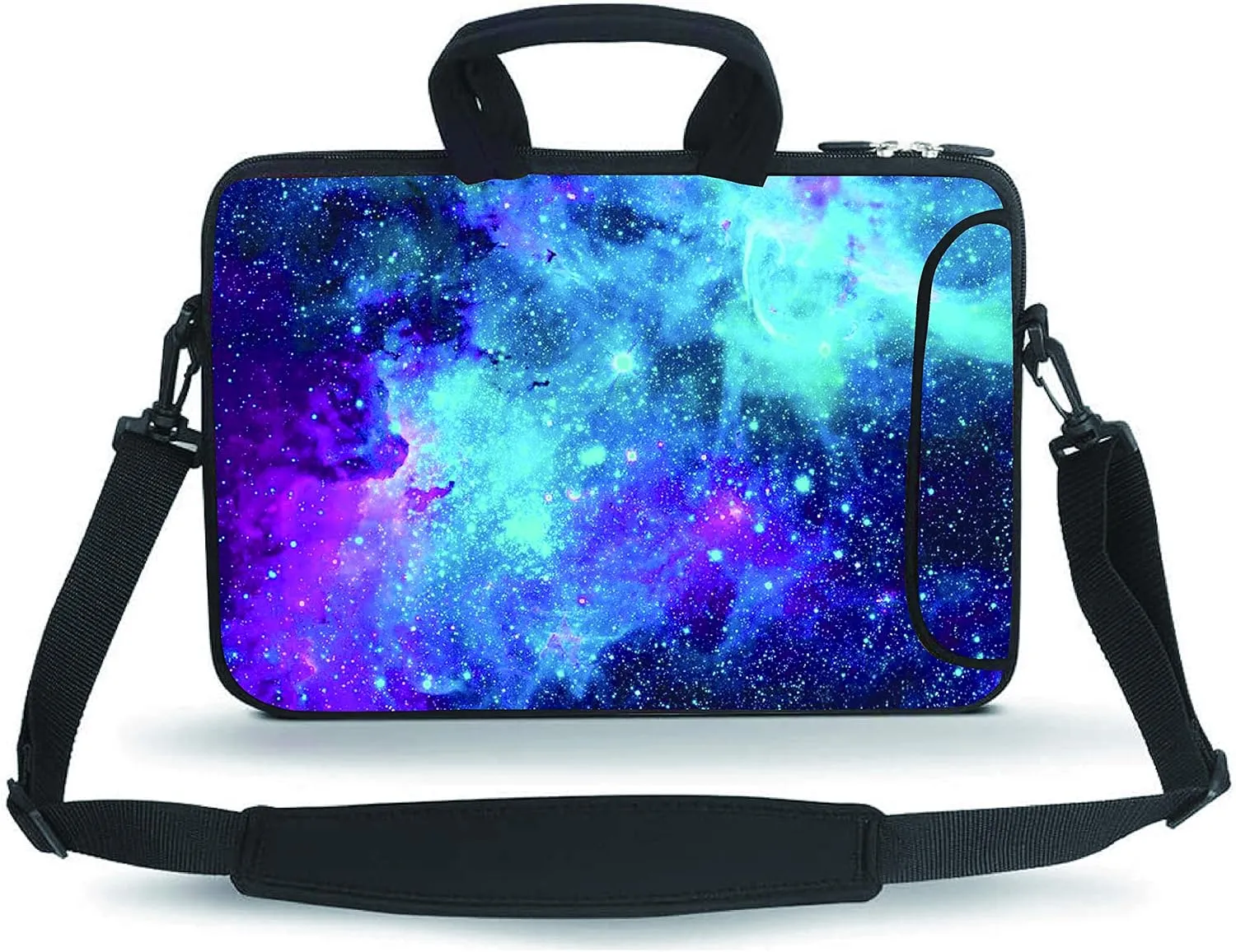 14 15 15.4 15.6 inch Laptop Shoulder Bag Messenger Bag Case Notebook Handle Sleeve Neoprene Soft Carring Tablet Travel Case with Accessories Pocket(Galaxy)