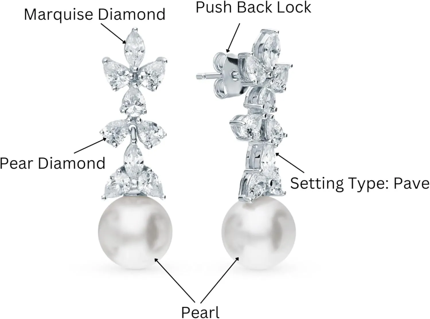 14k Gold Marquise Diamond (0.96ct) Hoop Earring, Marquise Diamond Huggie Hoop, Geometric Round Design, Gift for Her.