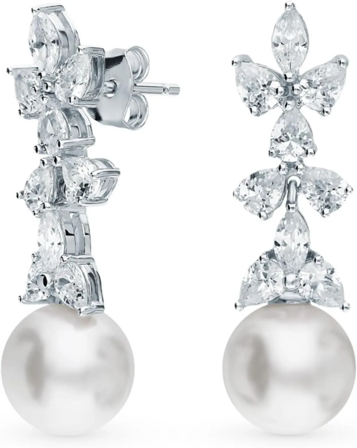 14k Gold Marquise Diamond (0.96ct) Hoop Earring, Marquise Diamond Huggie Hoop, Geometric Round Design, Gift for Her.