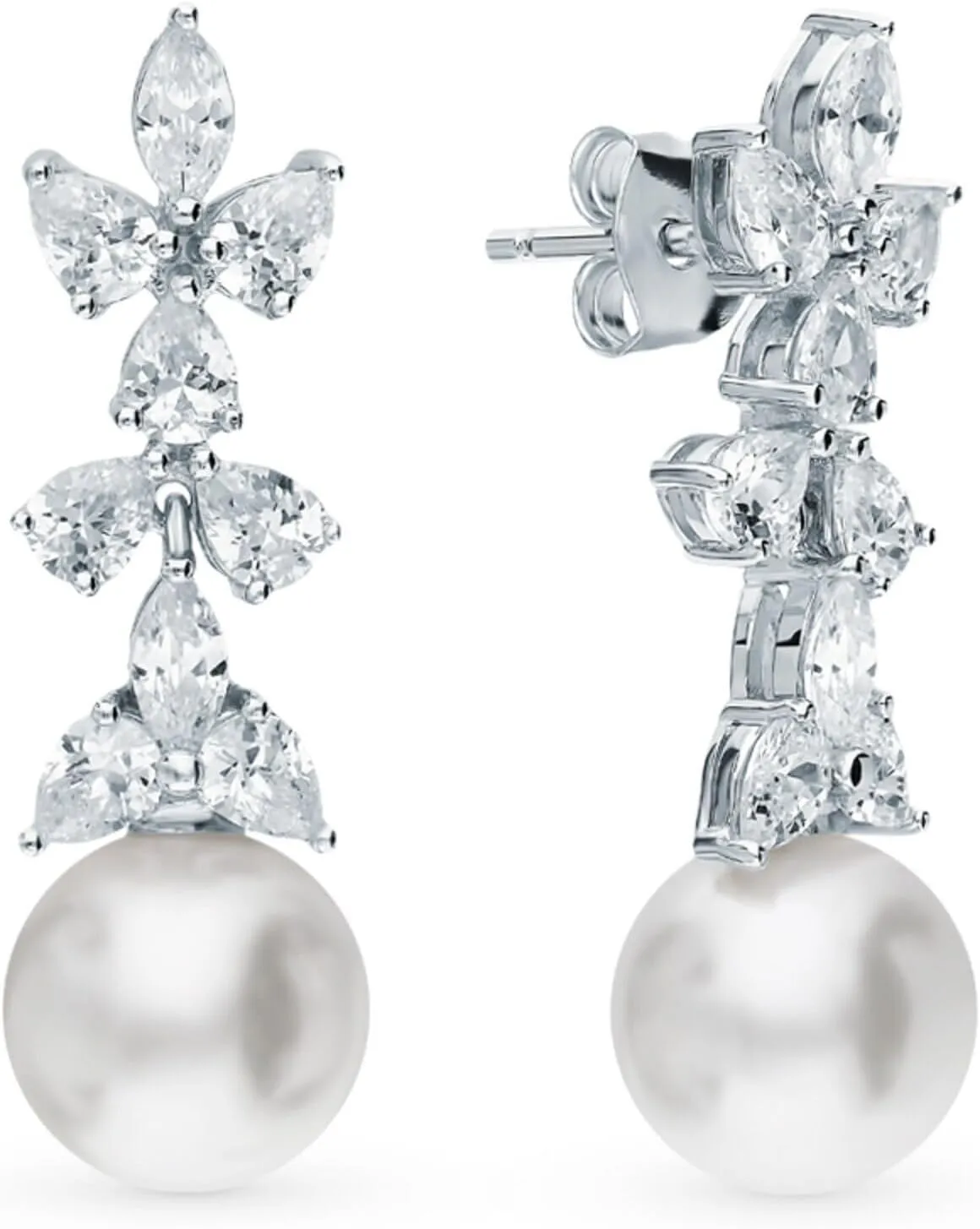 14k Gold Marquise Diamond (0.96ct) Hoop Earring, Marquise Diamond Huggie Hoop, Geometric Round Design, Gift for Her.