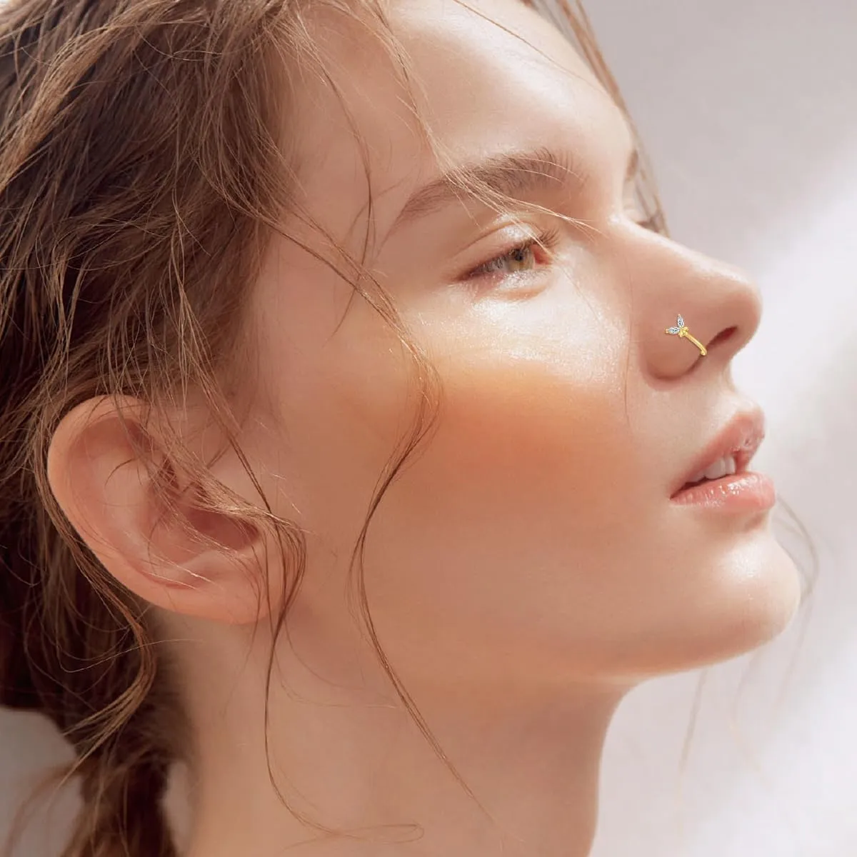 14K Gold Nose Hoop Stud 20G Butterfly/Daisy Nose Ring Stud 14K Real Gold Daisy/Butterfly Piercing Jewelry Gifts for Women