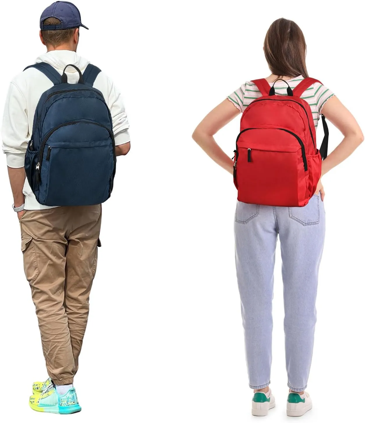 15.6 inch Basic Backpack for Men, Travel Backpack Carry on, Water Resistant School Backpacks for Teens, College Back Pack Bookbag for Boys Girls, Work Backpacks for Women(Beige)