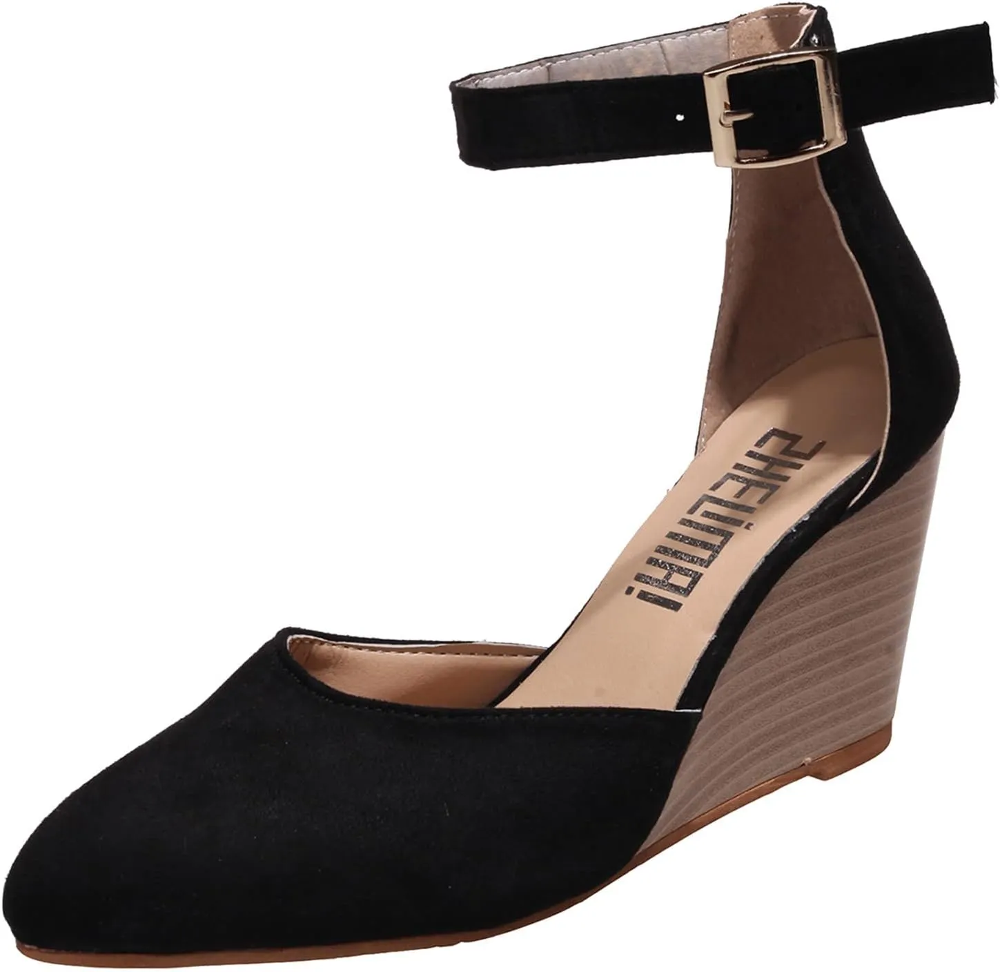 2025 Women Comfortable Wedge Heel Sandals Summer Sexy Ladies Dress Business Slip-On Shoes with Ankle Strap Breathable Height Increase Casual Shoe Fashion Dance Party Wedding Loafers