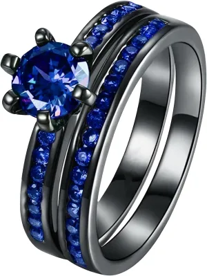 2Pcs Stackable Ring Exquisite Vintage Rings Set Engagement Zirconia Fashion Jewelry for Women Fashion Jewelry Set