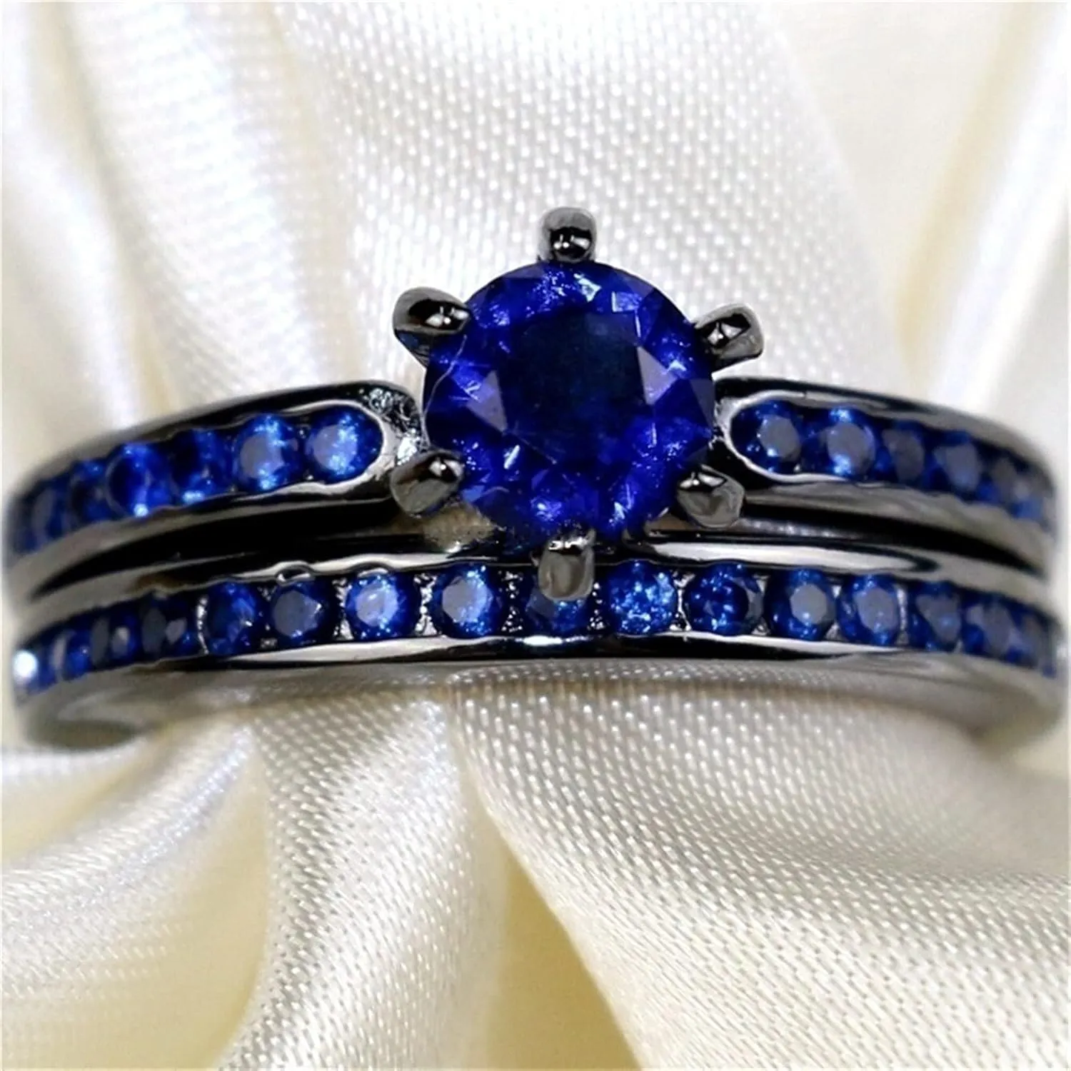 2Pcs Stackable Ring Exquisite Vintage Rings Set Engagement Zirconia Fashion Jewelry for Women Fashion Jewelry Set