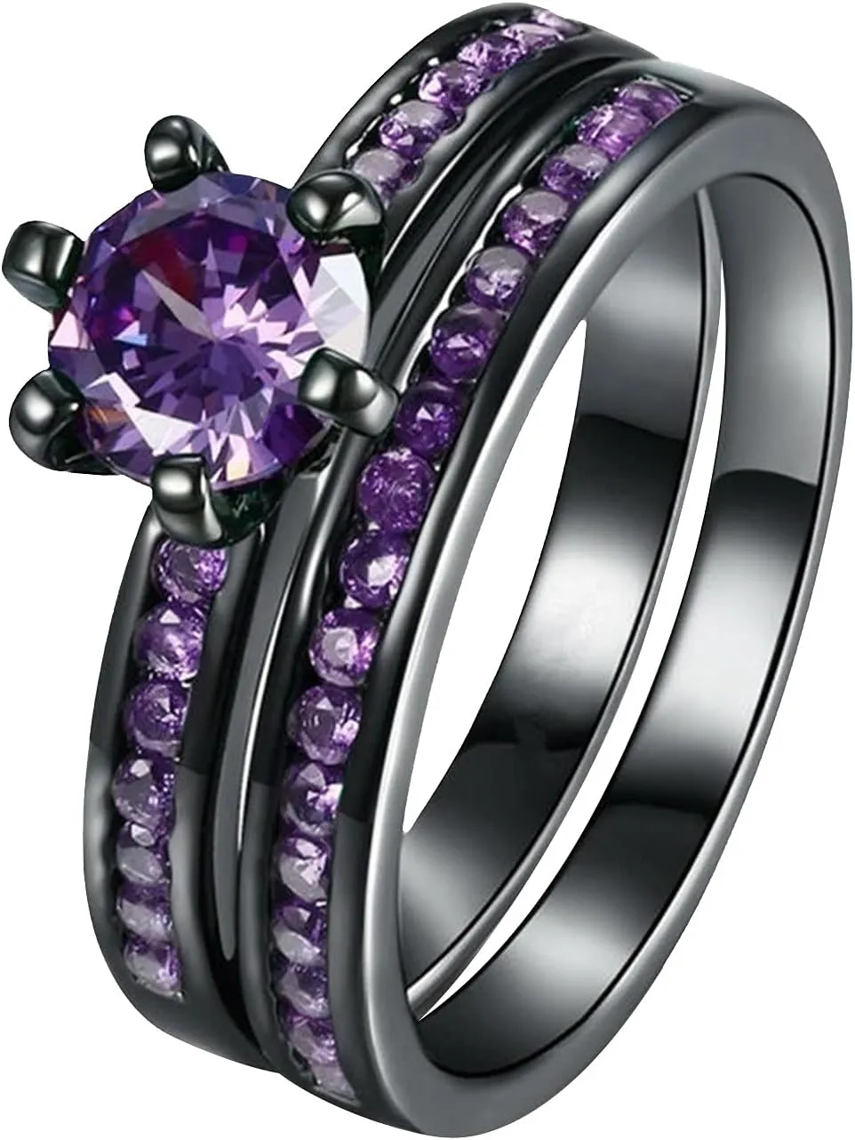 2Pcs Stackable Ring Exquisite Vintage Rings Set Engagement Zirconia Fashion Jewelry for Women Fashion Jewelry Set