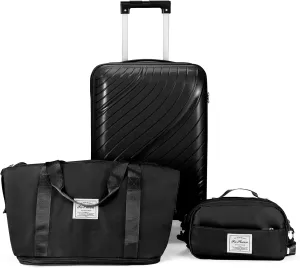 3-Piece Hardside Luggage Set with TSA Lock, 20 Carry-On Spinner Suitcase, Lightweight PP Hard Shell & Wet-Dry Bags  Airline Approved for Business & Vacation Travel
