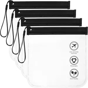 4 Pcs Travel Toiletry Bag Compliance Wash Bag for Airport Detachable Lanyard Easy to Identify Your Supplies