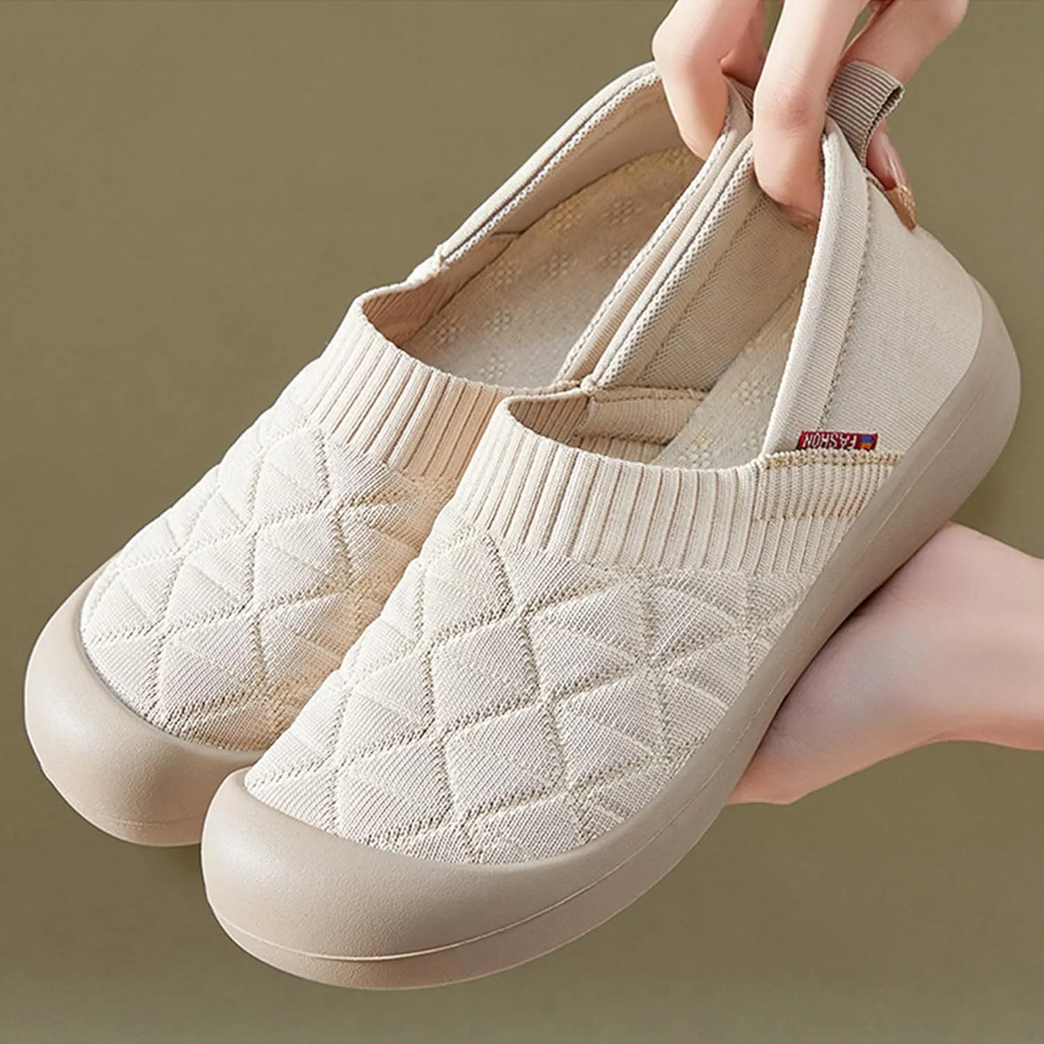 AIDNFDFA Womens Shoes Casual Slip Ons Fashion Sneakers Comfortable Flats Breathable Tennis Walking Footwear
