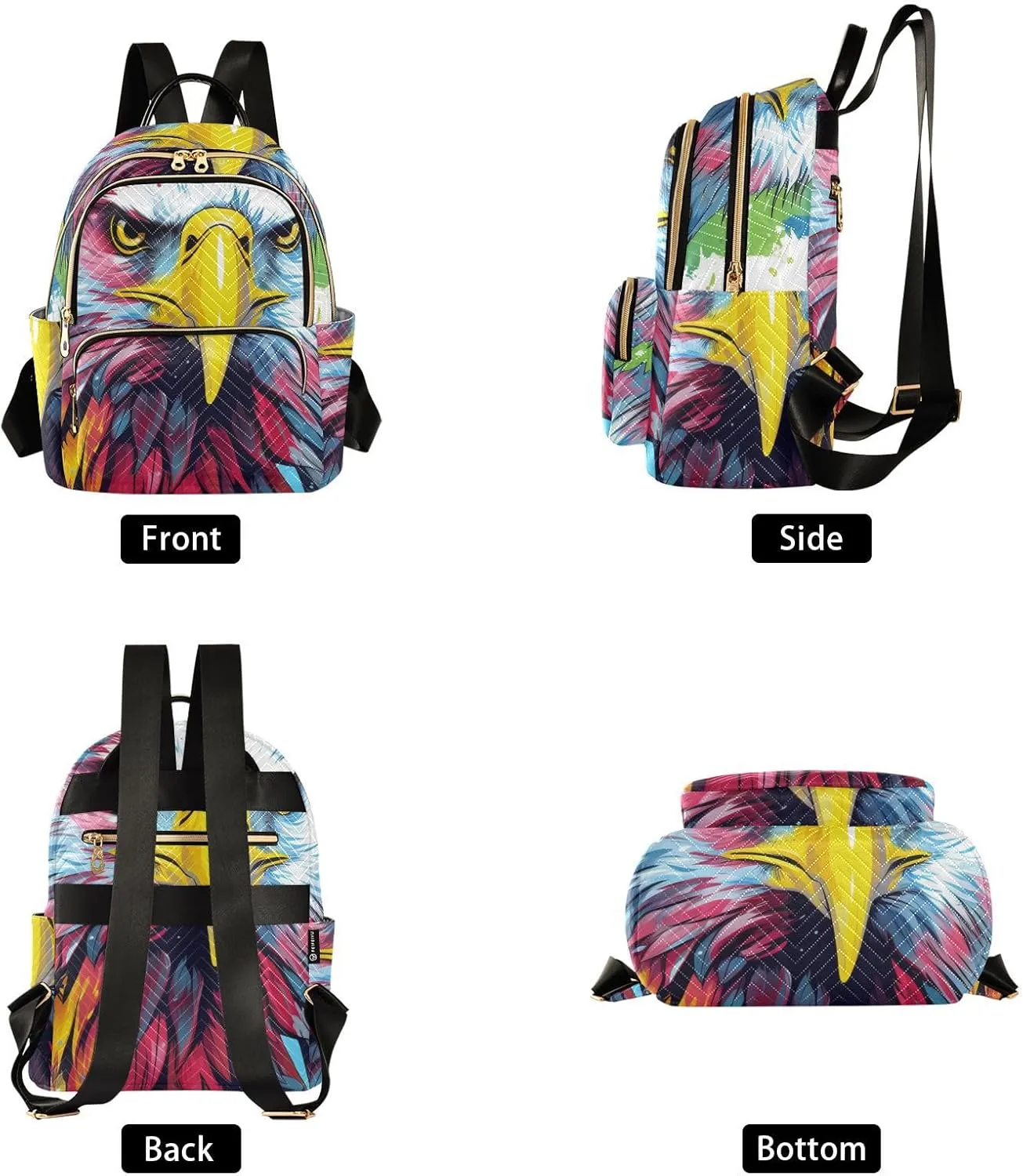 ALAZA Women Mini Backpack Purse Bag Lightweight Casual Daily Travel Backpack Watercolor Eagle Back Pack Fashion Multipurpose Shoulder Bag,S