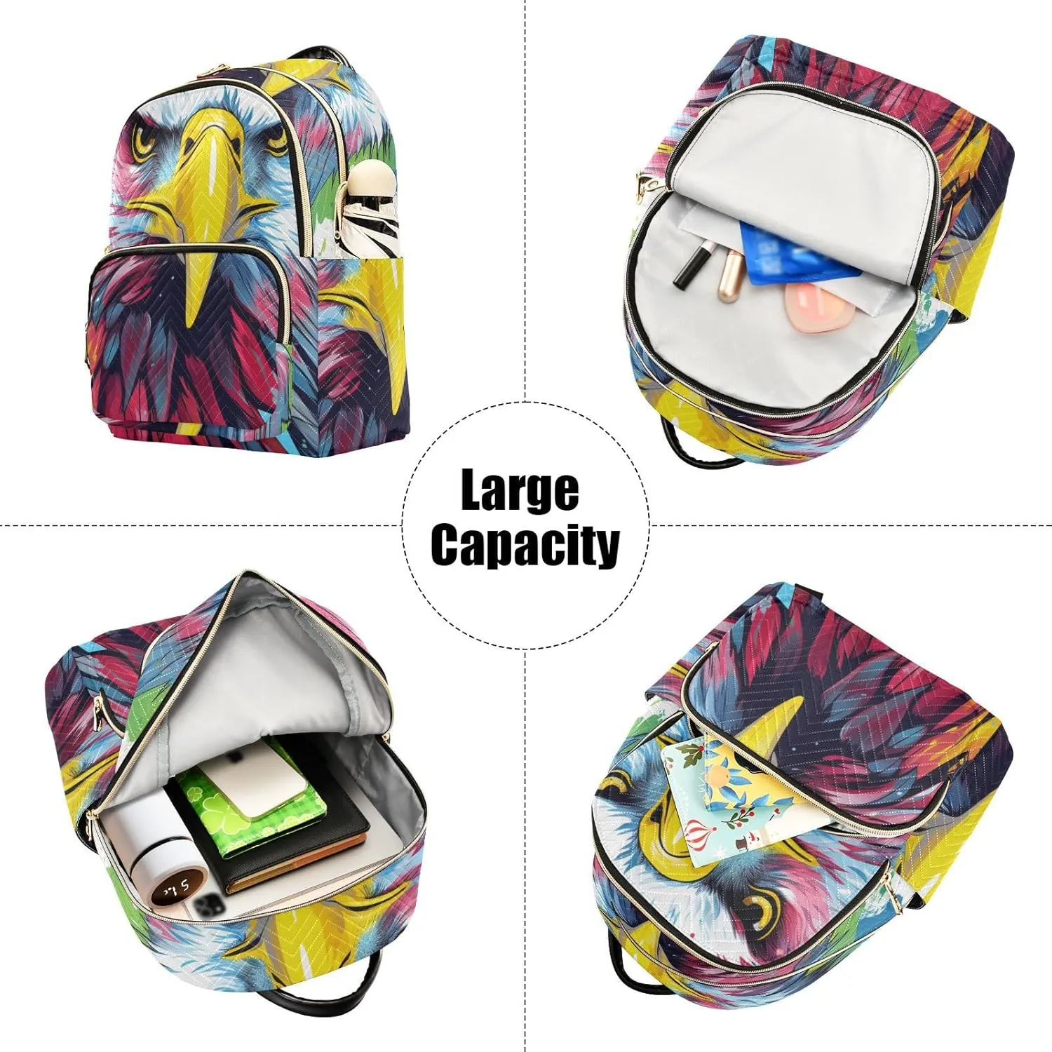 ALAZA Women Mini Backpack Purse Bag Lightweight Casual Daily Travel Backpack Watercolor Eagle Back Pack Fashion Multipurpose Shoulder Bag,S