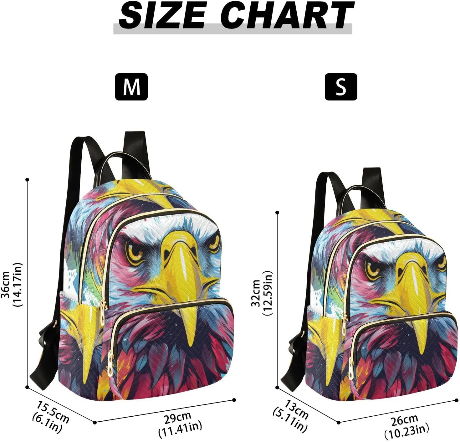 ALAZA Women Mini Backpack Purse Bag Lightweight Casual Daily Travel Backpack Watercolor Eagle Back Pack Fashion Multipurpose Shoulder Bag,S