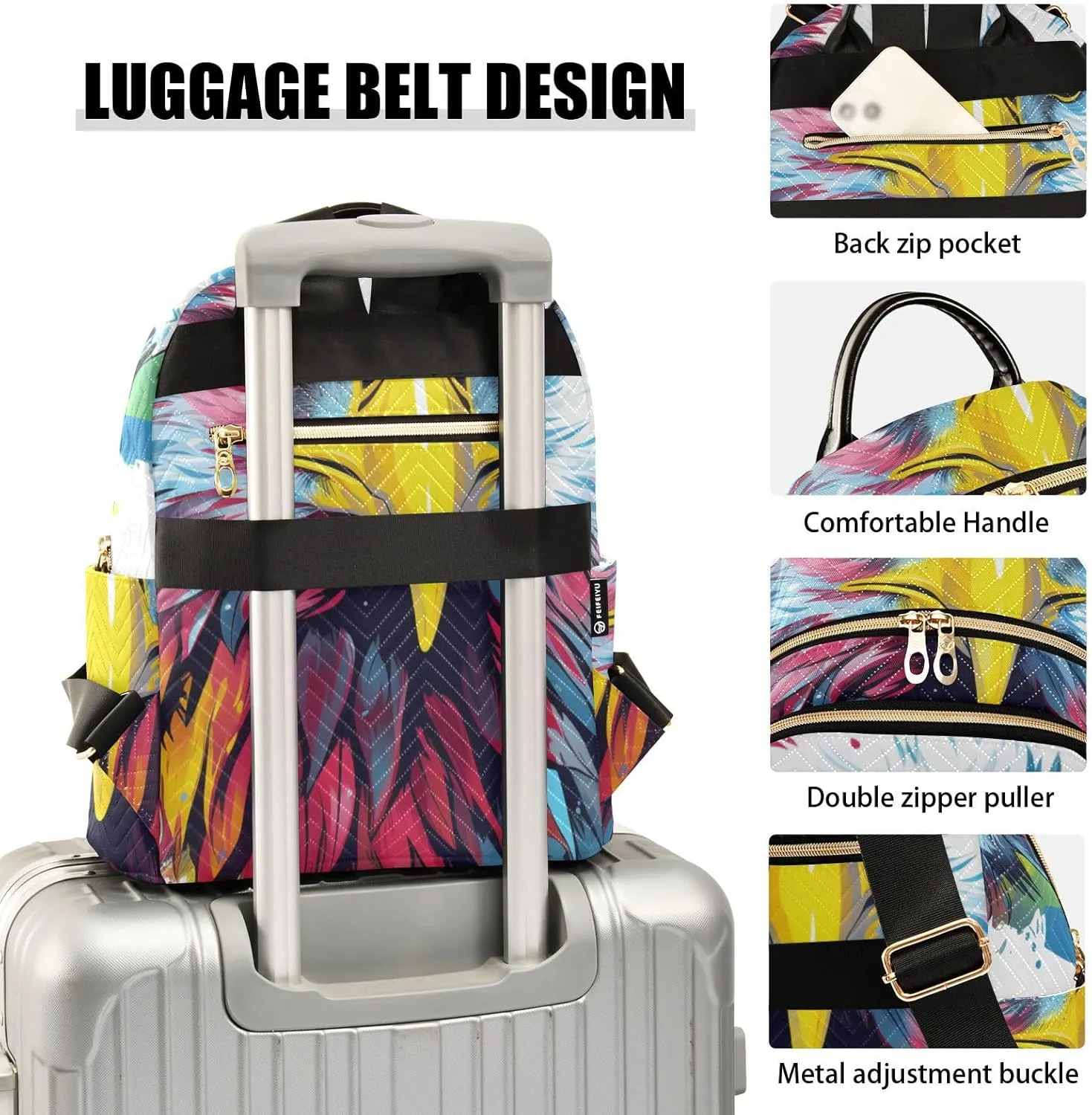 ALAZA Women Mini Backpack Purse Bag Lightweight Casual Daily Travel Backpack Watercolor Eagle Back Pack Fashion Multipurpose Shoulder Bag,S