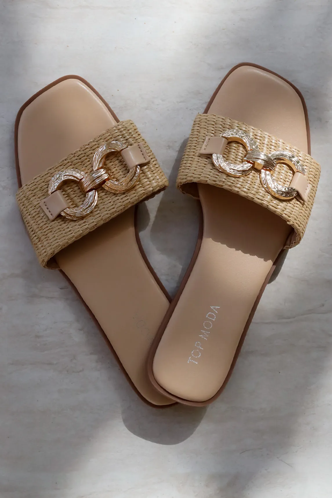Alison Raffia Buckle Sandals