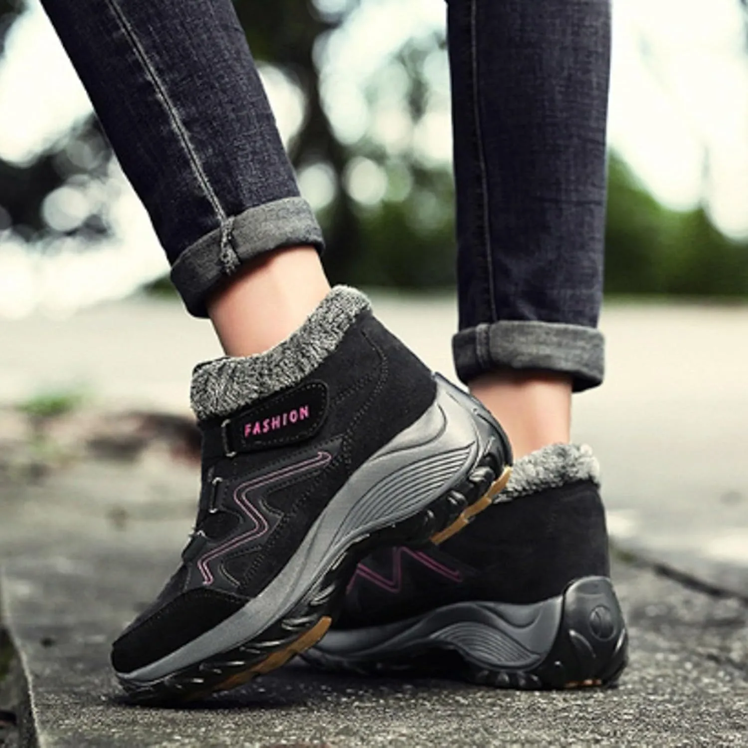AMDBEL Snow Boots for Women Warm Thermal Boots Waterproof Snow Winter Warm Hiking Work Comfy Boots Sneakers Walking Shoes