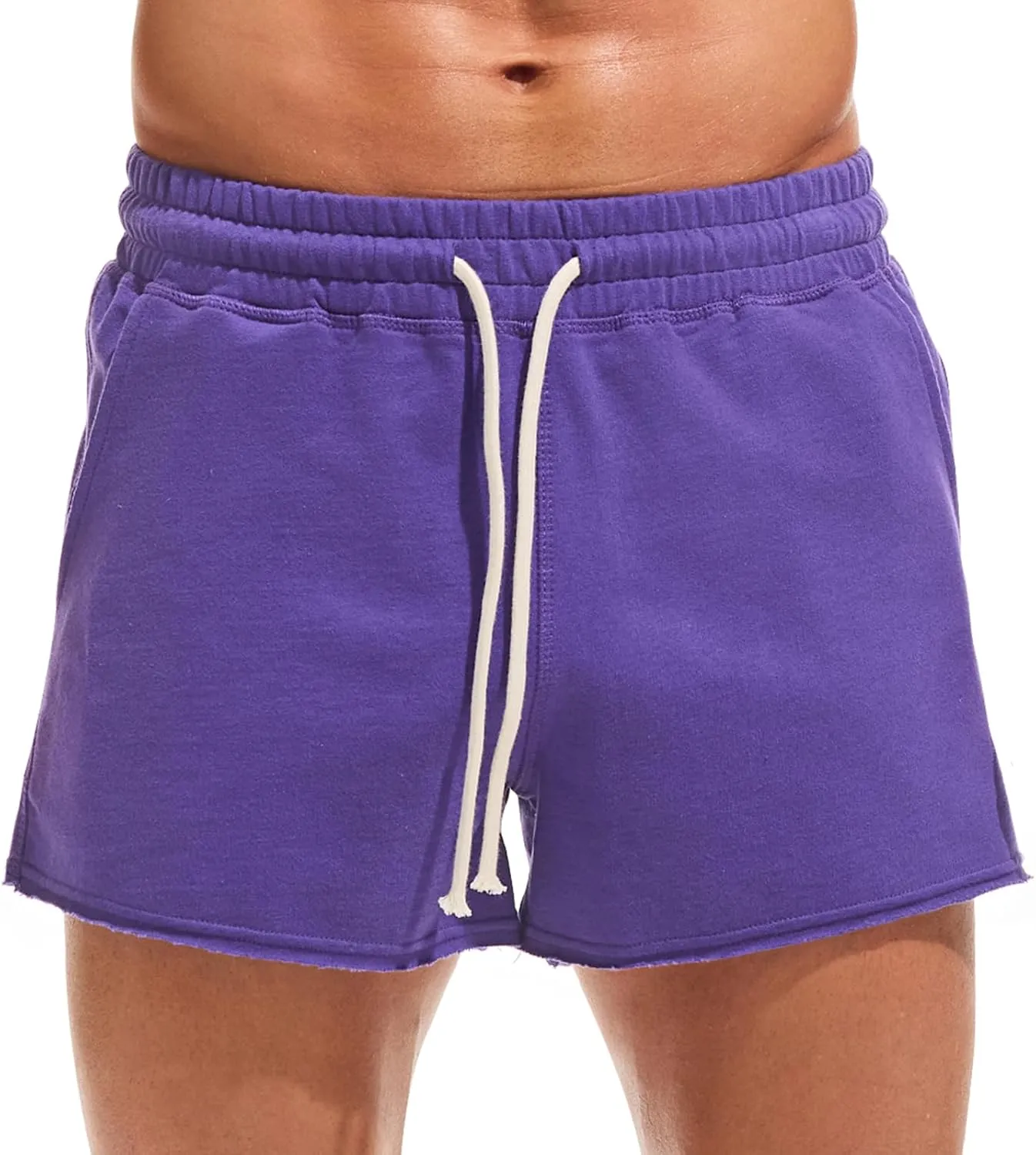 AMY COULEE Mens Workout Shorts 3 inch Cotton Gym Shorts Casual Terry Shorts with Pockets
