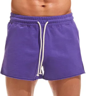 AMY COULEE Mens Workout Shorts 3 inch Cotton Gym Shorts Casual Terry Shorts with Pockets