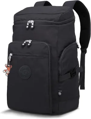 ANEW 35L Large Hiking Camping Daypack, Multi-function Black Nylon College School Backpack Travel Laptop Backpacks for Men Women Book Bag Business Work Backpacks Casual Back Pack Daypack Backpack