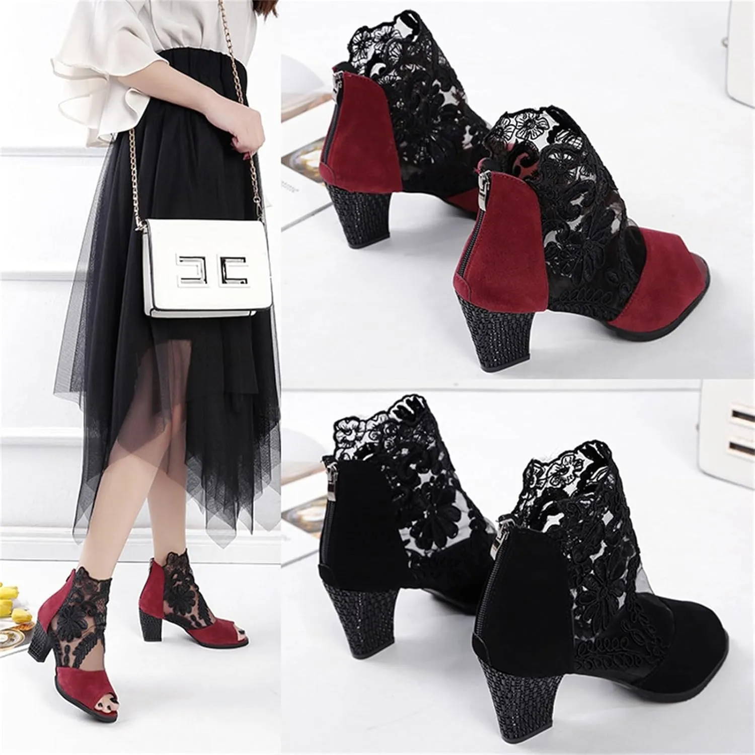 Ankle Boots Men Tan Boots Platform Boots Slip-Ins Womens Ankle Boots Black Womens Booties and Ankle Boots with Heel Women's Fashion Ankle Boots Chunky High Heel Booties