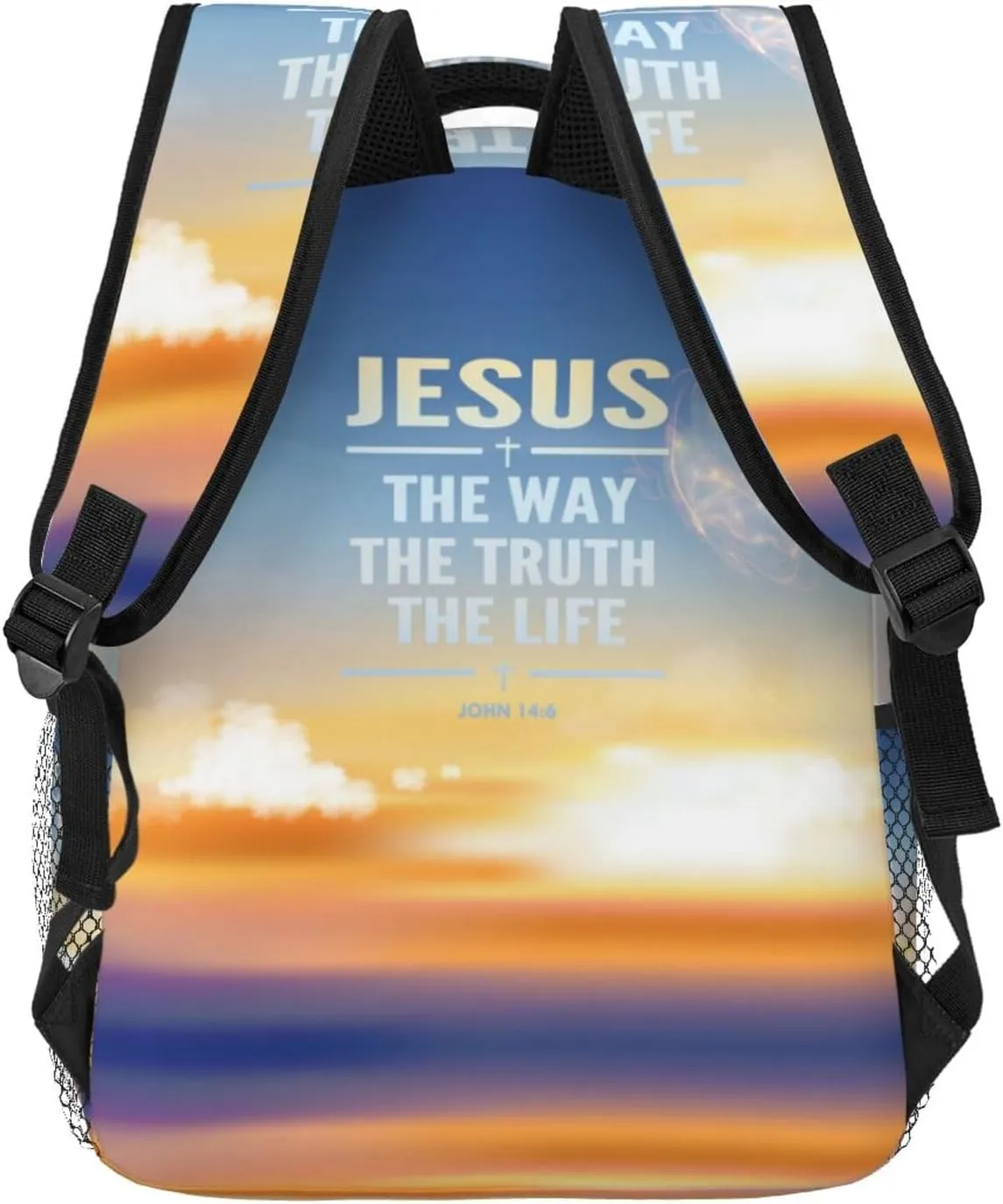 ASYG Jesus Bible Backpack Jesus Laptop Backpack Christian Tablet Travel Picnic Cross Bag Laptop Bag