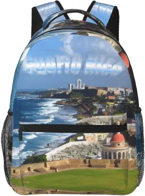 ASYG Puerto Rico Backpack Puerto Laptop Backpack Puerto Rico Flag Tablet Travel Picnic Bag Laptop Bag for Puerto