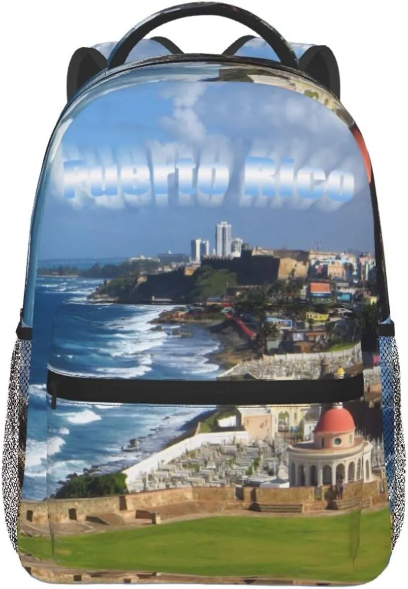 ASYG Puerto Rico Backpack Puerto Laptop Backpack Puerto Rico Flag Tablet Travel Picnic Bag Laptop Bag for Puerto
