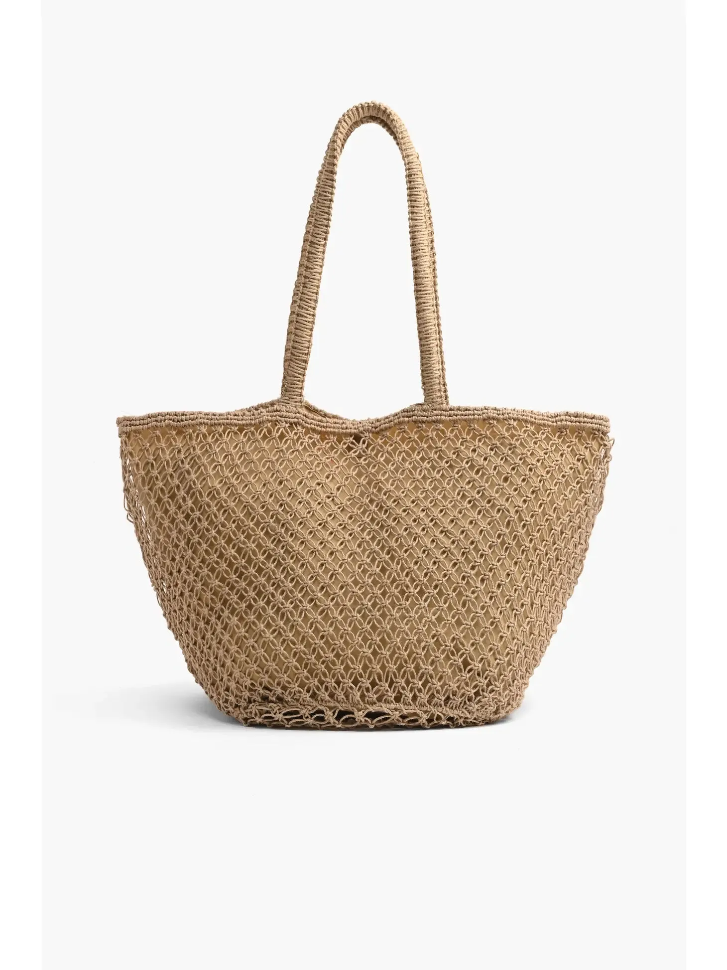 Beach Please Beaded Macrame Jute Tote