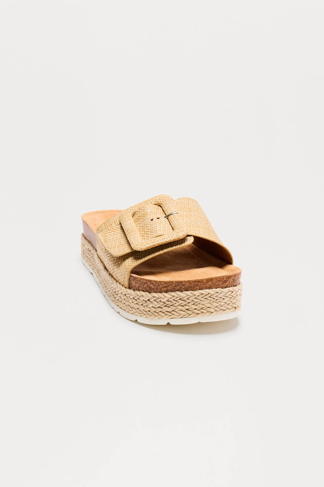 Beachcomber Raffia Buckle Sandals - Natural
