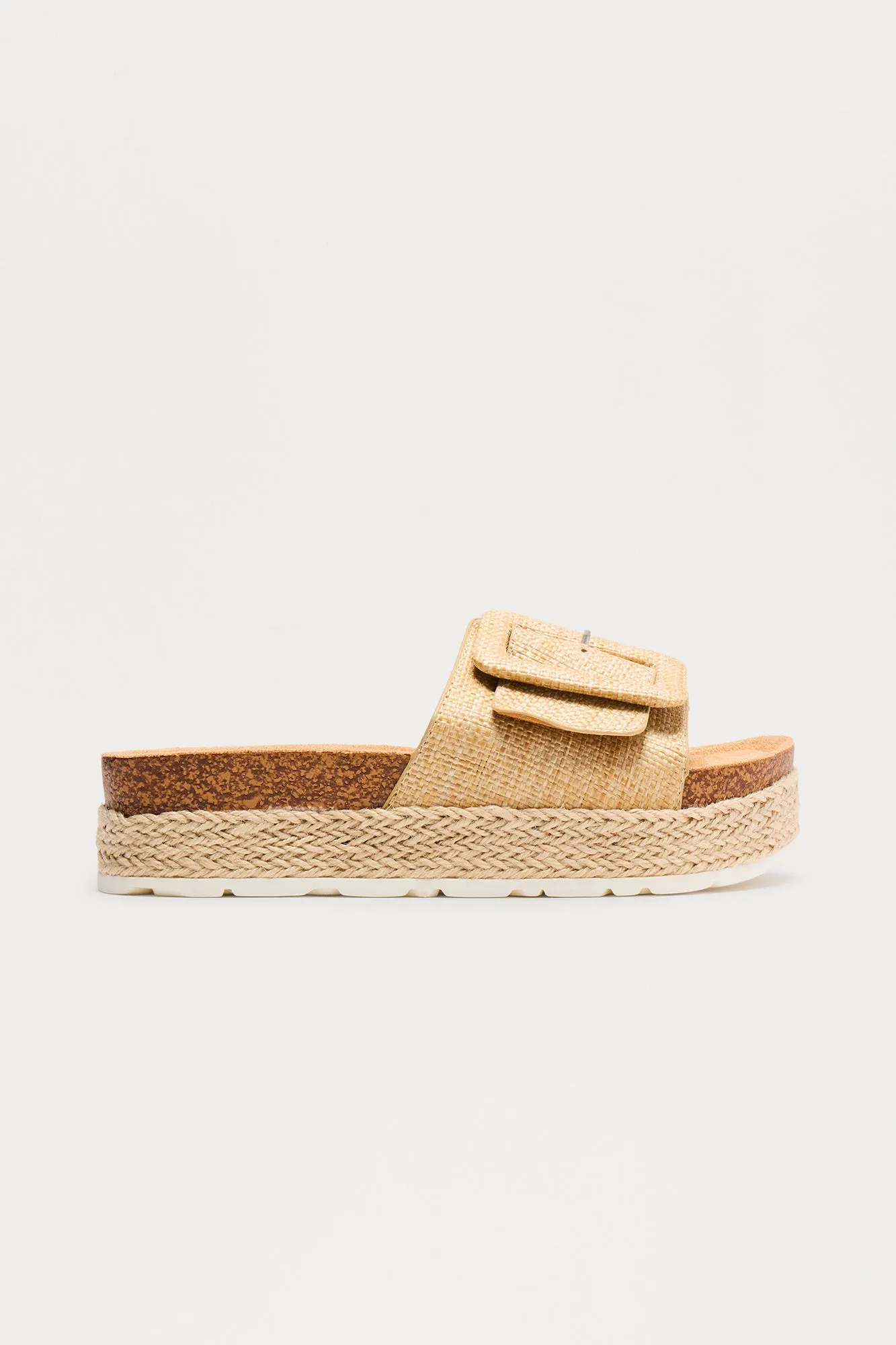 Beachcomber Raffia Buckle Sandals - Natural