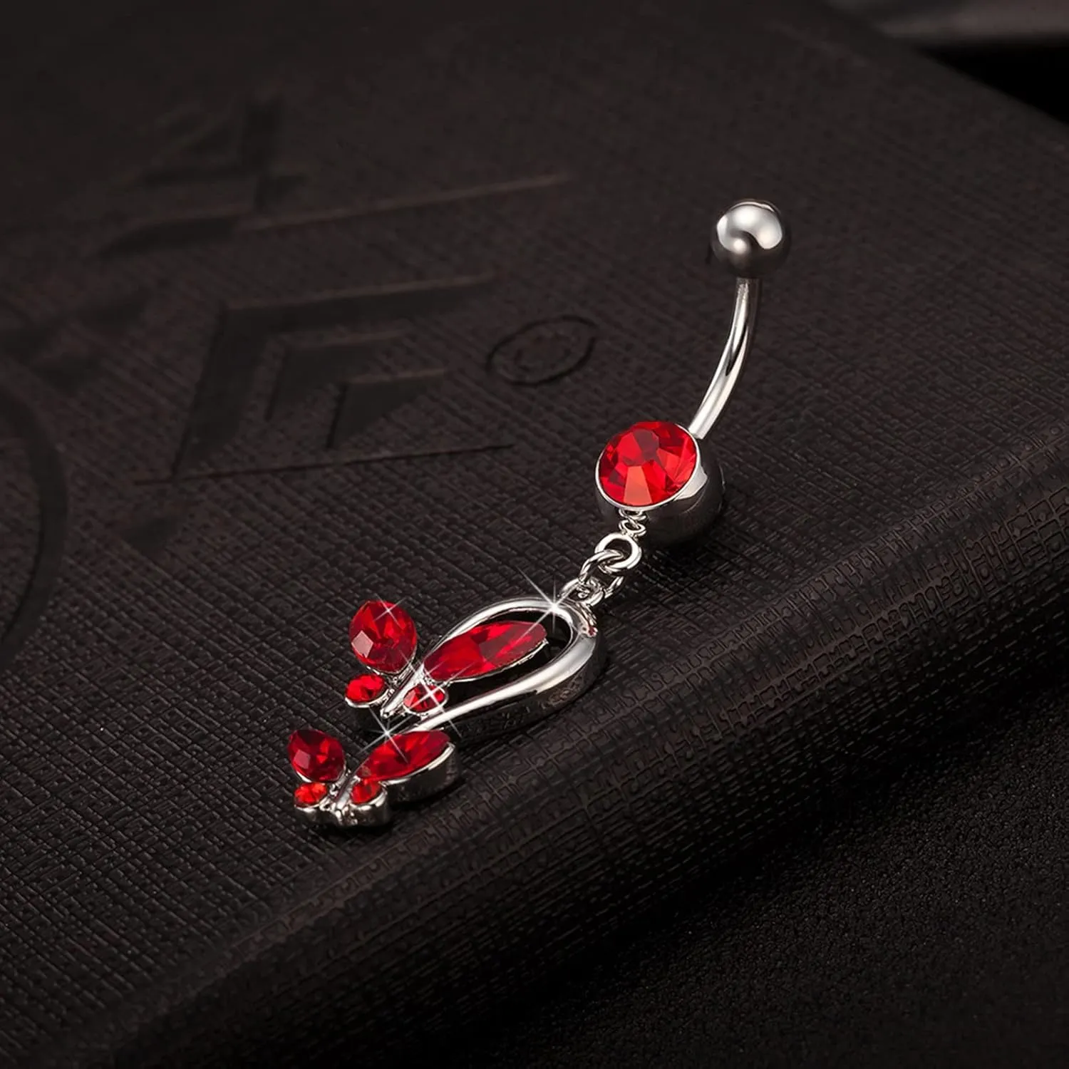 Belly Button Rings, Copper Butterfly Shaped with Cubic Zirconia Navel Jewelry, Piercing Body Jewelry for Women