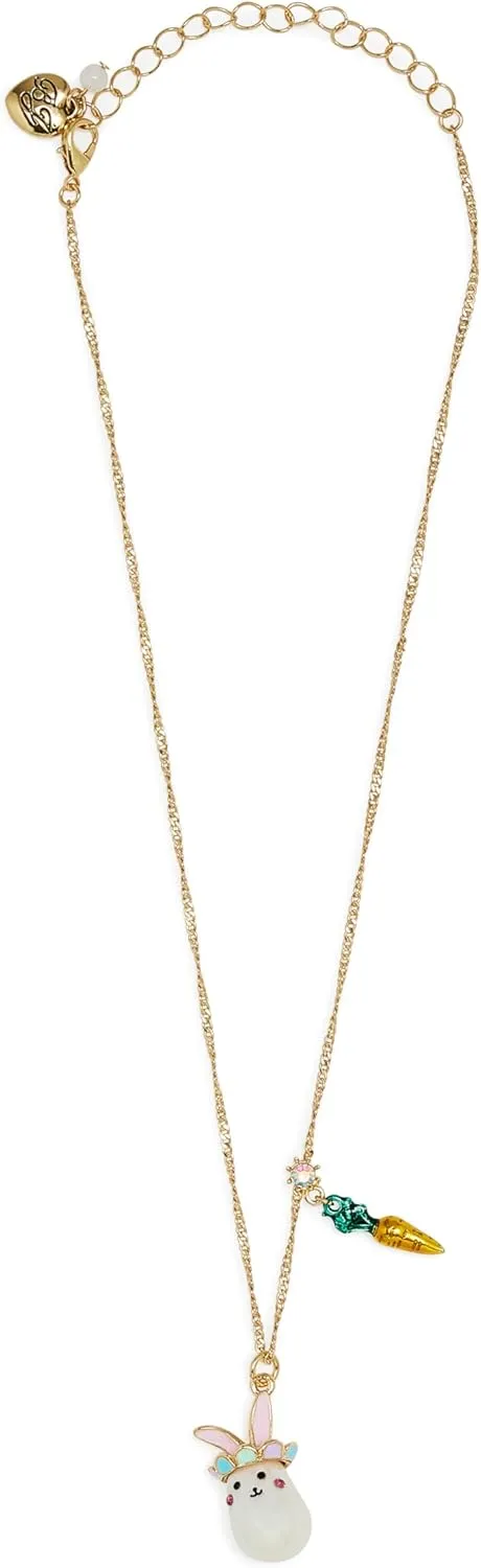 Betsey Johnson Women's Pearl Critters Bunny Pendant Necklace