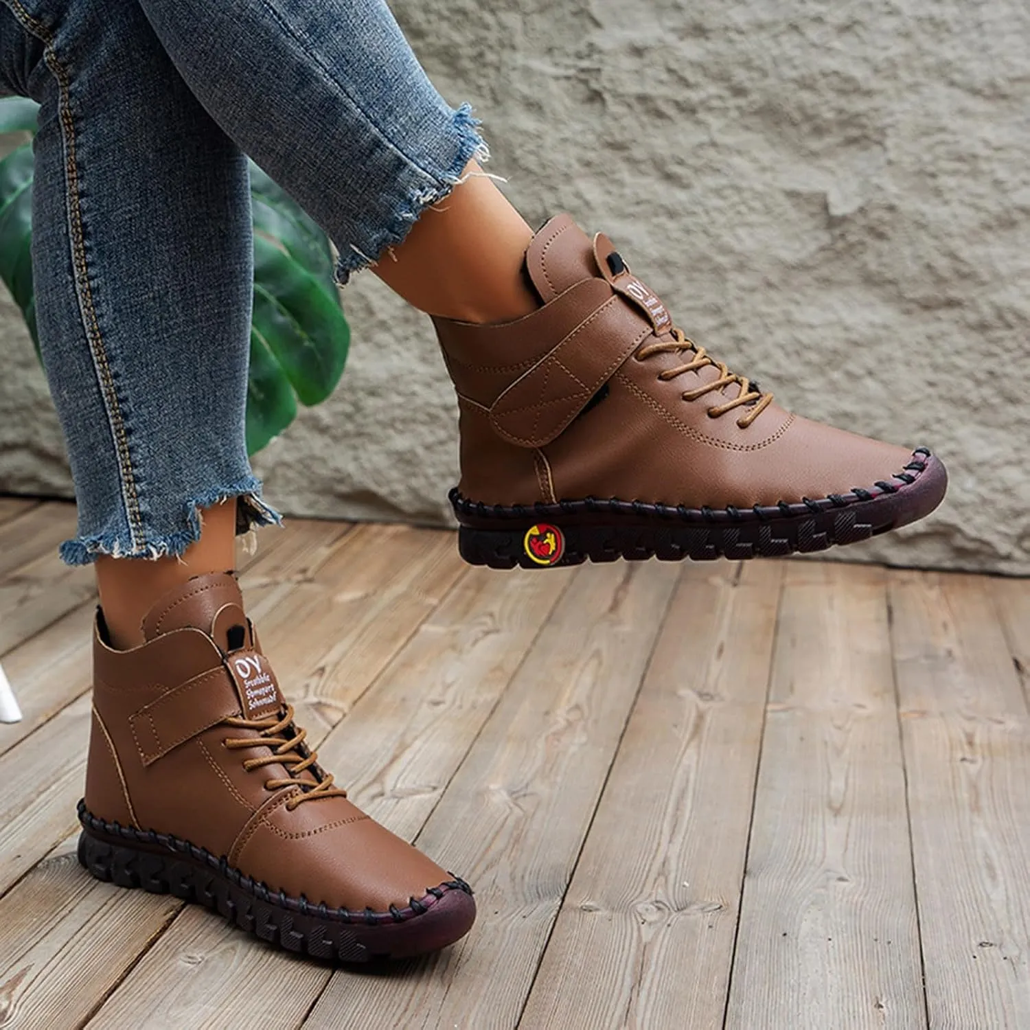Booties for Women Arch Support Womens Low Heel Fashion Lace Up Zipper Boots Fall Winter Outdoor Short Bootie