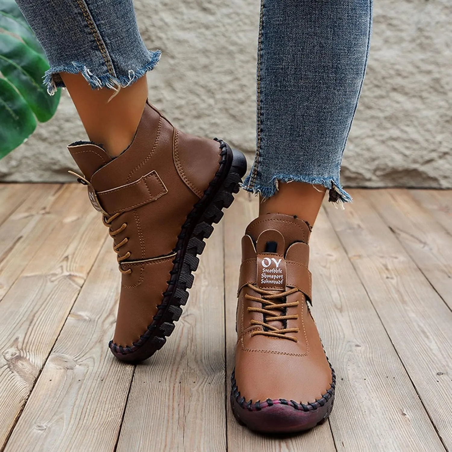 Booties for Women Arch Support Womens Low Heel Fashion Lace Up Zipper Boots Fall Winter Outdoor Short Bootie