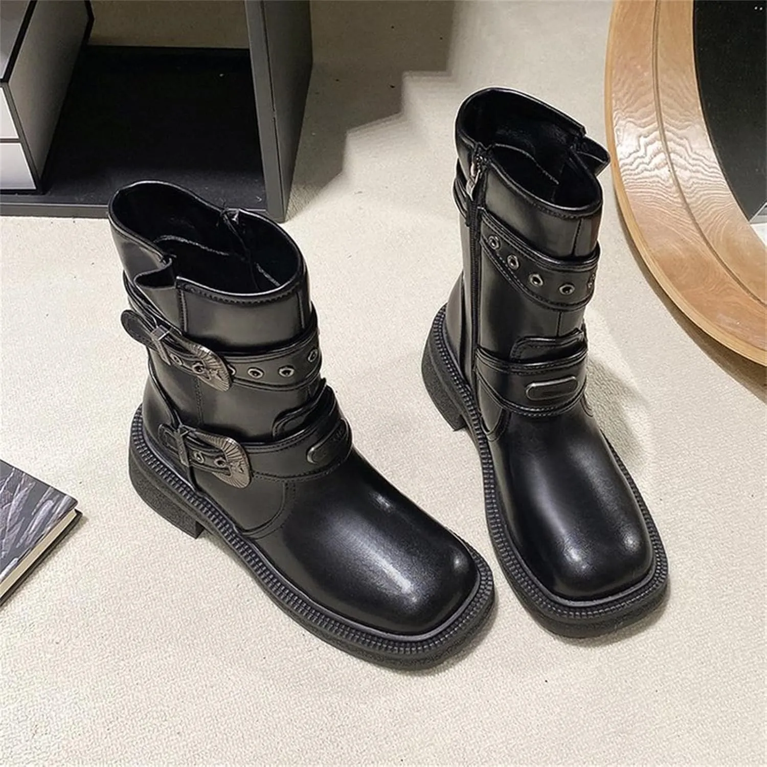 Boots Women Sexy Ankle Boots for Women Goth Boots Dark Brown Womens Boots Ankle Boots for Women No Heel 2024 Women's Black Ankle Boots Low Heel