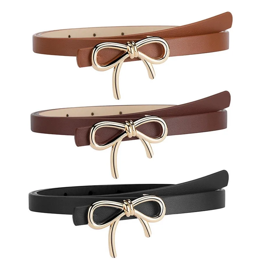 Bow Buckle Thin Belt