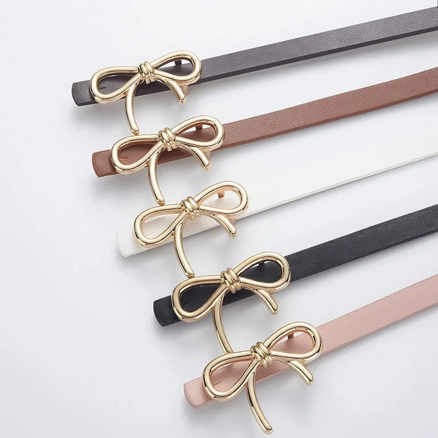Bow Buckle Thin Belt