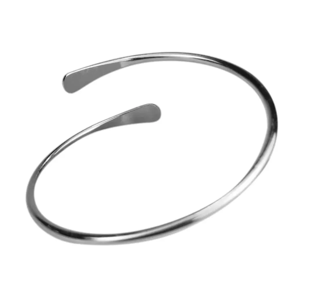Brass Cuff Bracelets Set, African Brass Bangles For Women, Hammered Ends Stacking Bracelets, Boho Tribal Cultural Jewelry (Silver Plated Set Of 5)