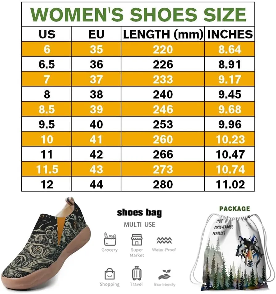 Casual Loafers Women's Art Painted Slip-Ons Knitted Lightweight Walking Comfortable Travel Shoes