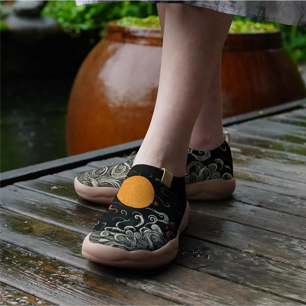 Casual Loafers Women's Art Painted Slip-Ons Knitted Lightweight Walking Comfortable Travel Shoes