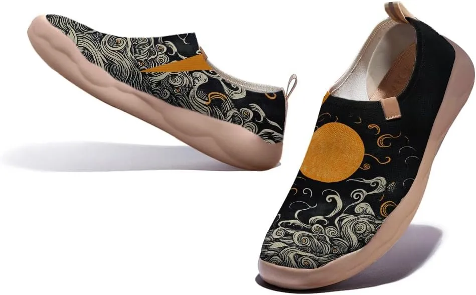 Casual Loafers Women's Art Painted Slip-Ons Knitted Lightweight Walking Comfortable Travel Shoes