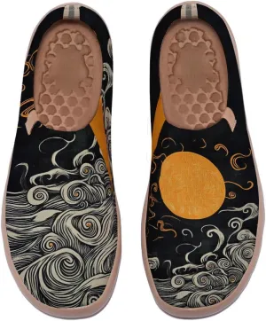 Casual Loafers Women's Art Painted Slip-Ons Knitted Lightweight Walking Comfortable Travel Shoes