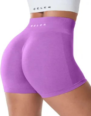 CELER Womens Workout Shorts Seamless Scrunch Butt Gym Shorts High Waisted Yoga Athletic Booty Shorts