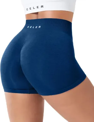CELER Womens Workout Shorts Seamless Scrunch Butt Gym Shorts High Waisted Yoga Athletic Booty Shorts