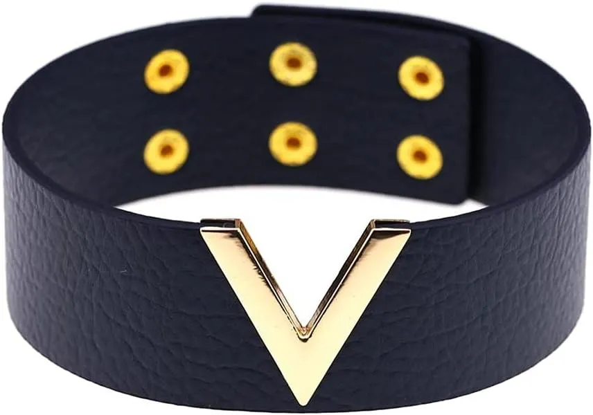 Choker Bondage Collar Necklace Punk Rock Gothic Leather V Metal Oversized Adjustable Charms Fashion Jewelry for Women Men