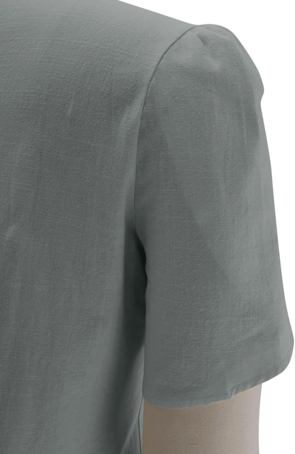Cotton Linen Shirts for Women 2025 Buttons V Neck Short Sleeve Tops Summer Trendy Blouses Casual Loose Tunic Clothes