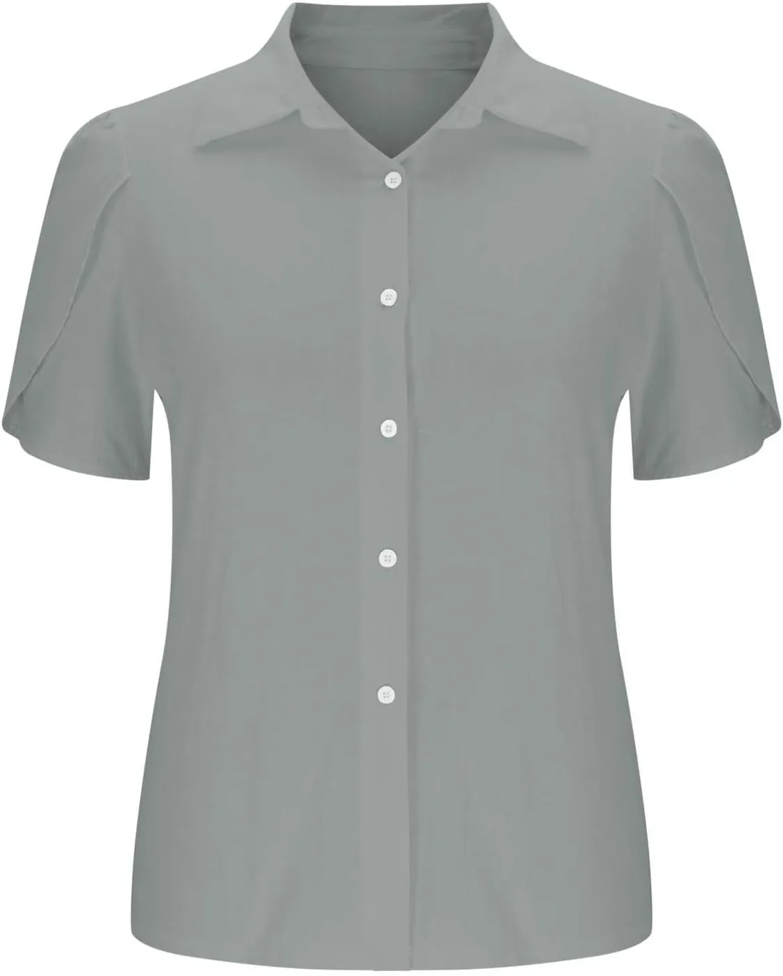 Cotton Linen Shirts for Women 2025 Buttons V Neck Short Sleeve Tops Summer Trendy Blouses Casual Loose Tunic Clothes