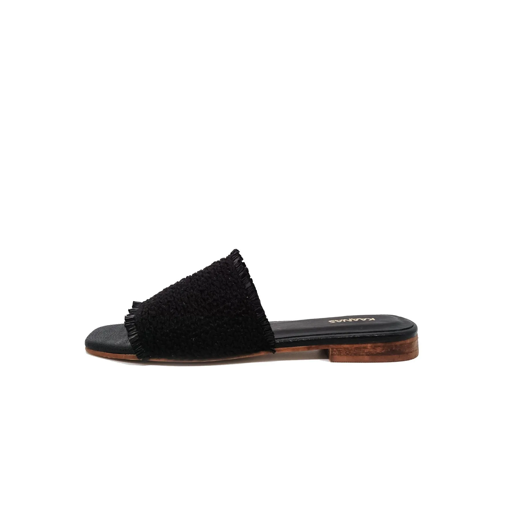 Crete Frayed Sandal (Black)