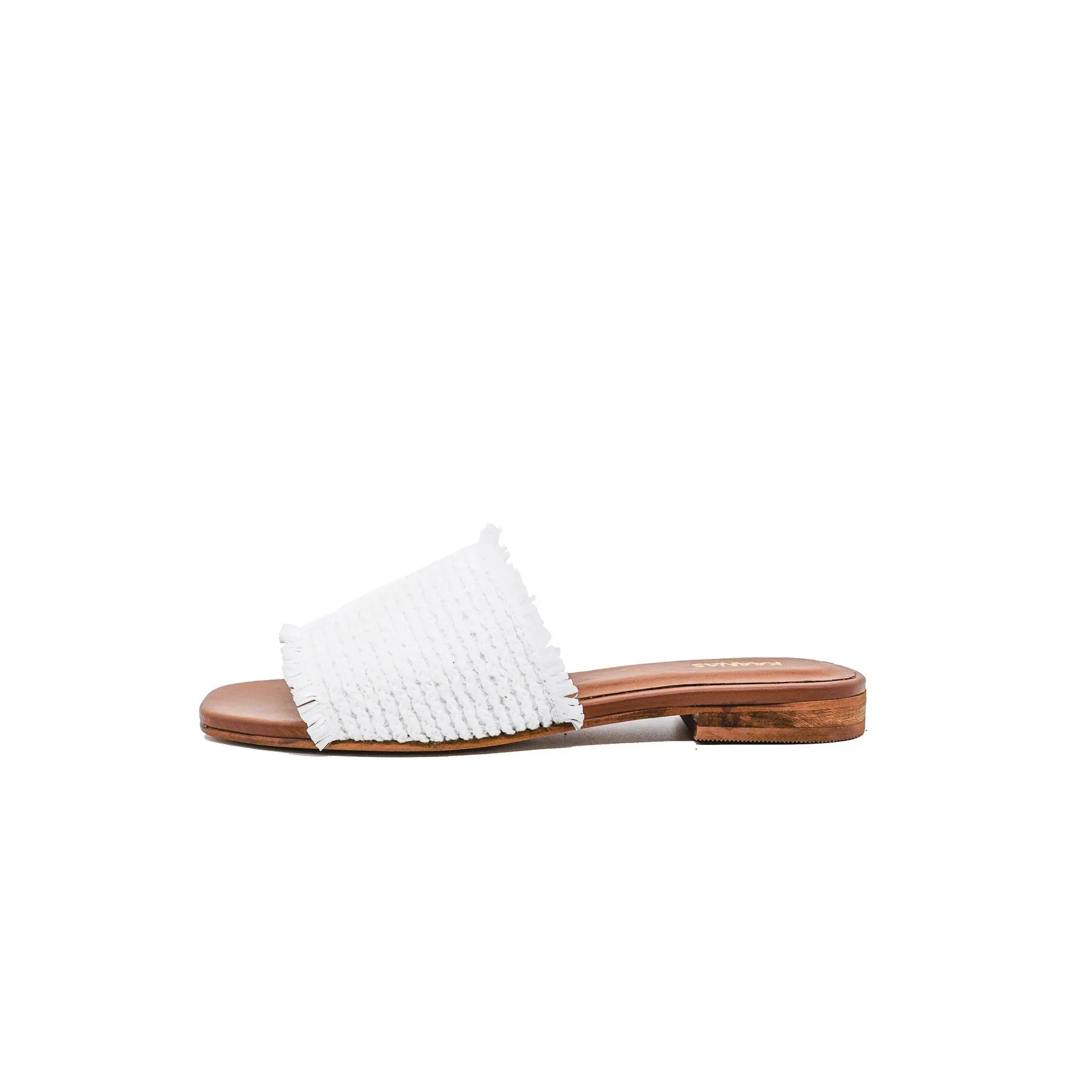 Crete Frayed Sandal (White)