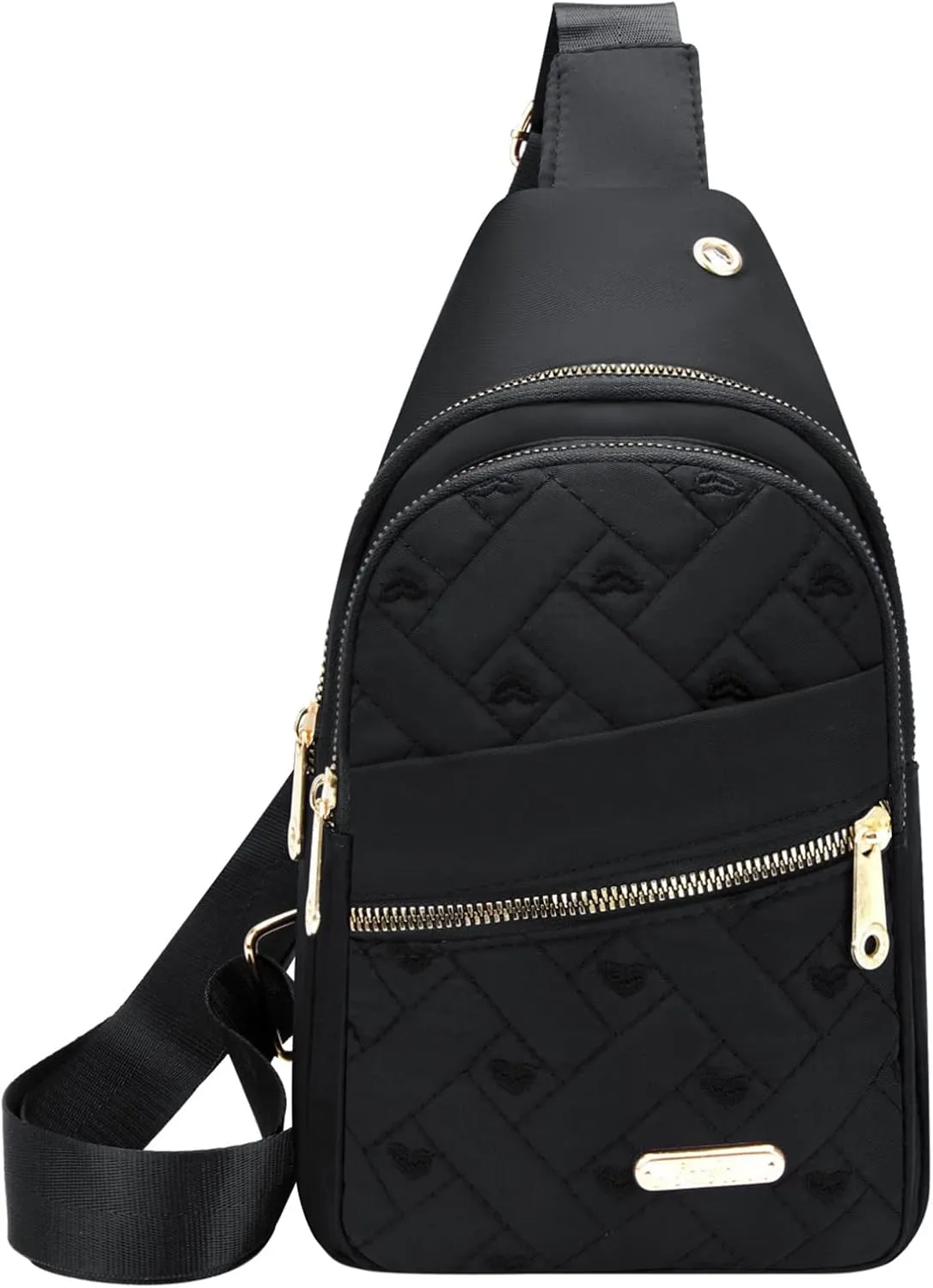 Crossbody Small Sling Backpack for Women Men Anti Theft Small Sling Bags for Women Waterproof Nylon Bag(Black)
