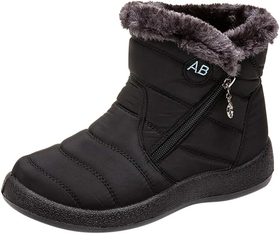 Cute Winter Boots for Women Fashion Winter Ankle Dress Boots for Women Waterproof Snow Womens Waterproof Boots Winter Womens Snow Shoes with Poles Botas Para Invierno Mujer